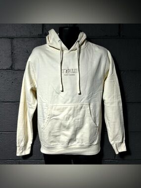 TB12 Tom Brady Hoodie Keep Going Embroidered Cream Pullover Mens S